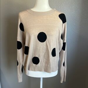 Polka Dot Sweater - Cream and Black